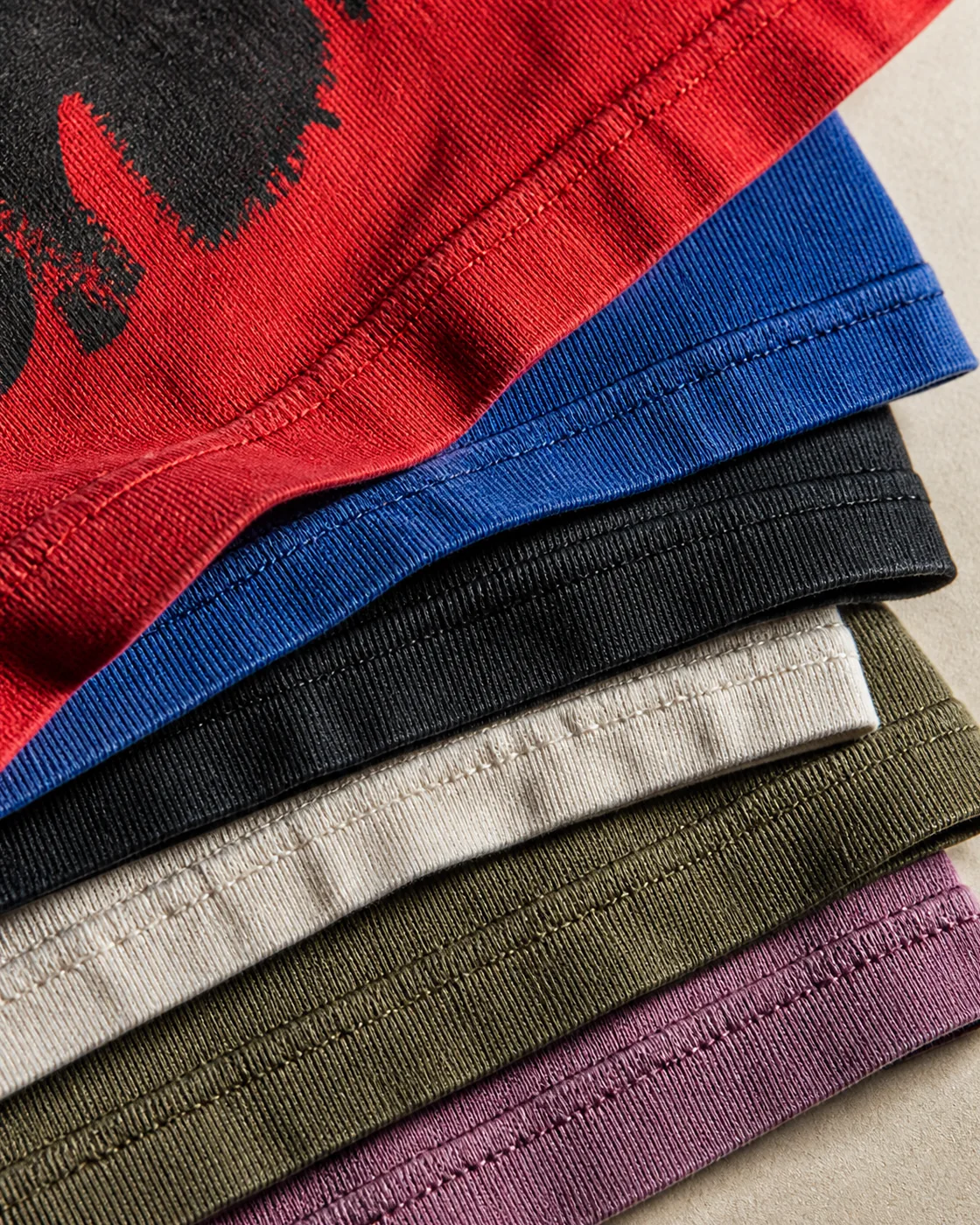 Close view of pigment-dyed cotton texture